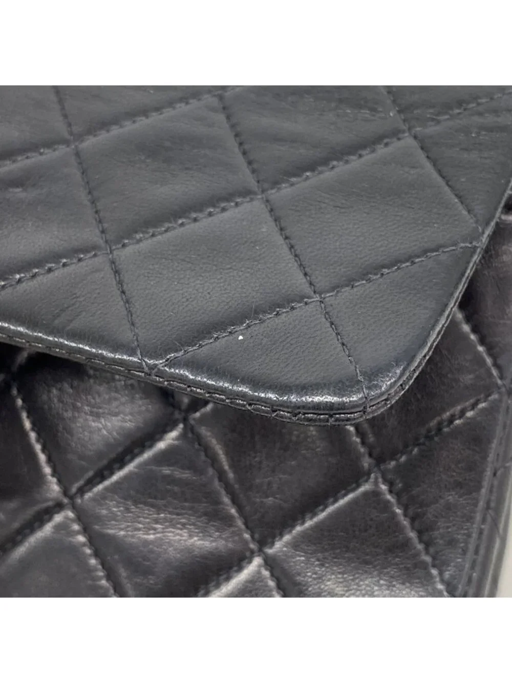 Chanel Shoulder Bag Mini Quilted Lambskin Black Gold